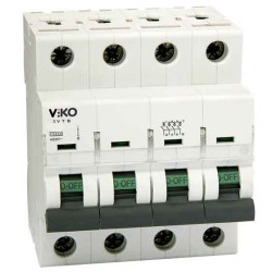 120620266a2bb0309afb6.jpeg Viko - 10VTB-4C50 4x50A 4,5kA C Tipi Otomatik Sigorta