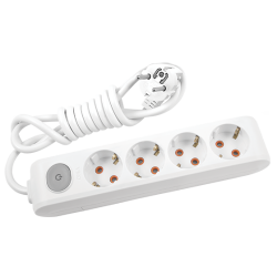 120620266a2bb09a762b9.png Viko Multi-Let Dörtlü Grup Priz Anahtarlı Topraklı 3 Metre Beyaz (Çocuk Korumalı) 90117403