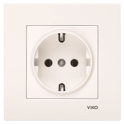 120620266a2bb1f3a4c0b.png Viko Karre/Meridian Krem Topraklı Priz Mekanizma (Çerçeve Hariç) 90967208