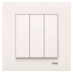 120620266a2bb21e9506b.png Viko Karre/Meridian Krem Üçlü Anahtar Mekanizma ( Çerçeve Hariç ) 90967268