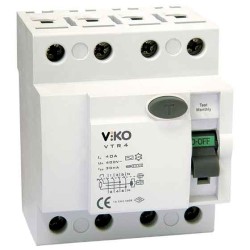 120620266a2bb9b5cddaf.jpeg Viko - VTR4-32300 4x32A 300mA Ac Tip Kaçak Akım Rölesi