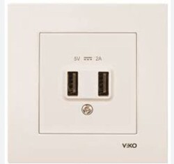 120620266a2bbde80d8c6.jpeg Viko Karre/Meridian Krem Usb Priz Mekanizma (Çerçeve Hariç) 5v-2a 90967301