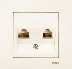 Viko Karre Krem Data+Nümeris Cat5e+Mekanizma (Çerçeve Hariç) 90960135