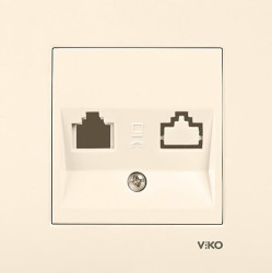 Viko Karre Krem İkili Data Jacksız Mekanizma (Çerçeve Hariç) 90960162