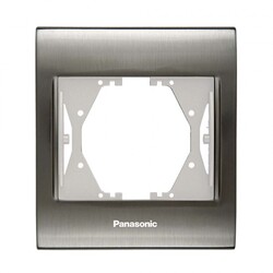 120620266a2bc43f15492.jpeg Viko Panasonic Thea Blu Inox + Beyaz Tekli Çerçeve