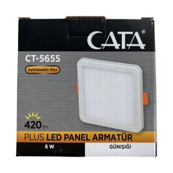 120620266a2bc5d334147.jpeg Cata Ct-5655 6w Kare Plus Led Panel Armatür Günışığı