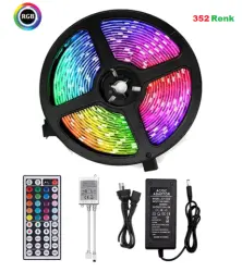 120620266a2bf5e86a382.webp Cata Ct-4558 Rgb Şerit Led Seti (5 Mt Rgb Led 15 Renk+Trafo+Rgb Kumanda)