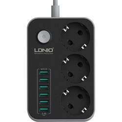 LDNIO SE3631 3PRİZ+6 USB Akım Korumalı Prizi