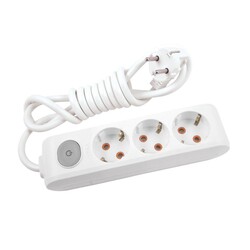 120620266a2c03fd2602b.jpeg Viko Multi-Let Üçlü Grup Priz Topraklı Anahtarlı 1 Metre Beyaz (Çocuk Korumalı) 90117301