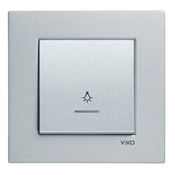120620266a2c052977680.jpeg Viko Artline Novella/Trenda Işıklı Light Anahtarı Düğmesi Gümüş