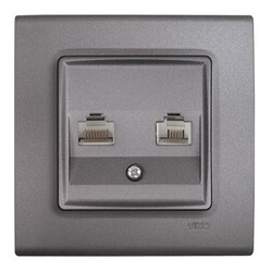 120620266a2c0552de8f2.jpeg Viko Linnera Life Granit Grisi Data Nümeris Telefon Prizi RJ45 CAT5E - RJ11 (Çerçeve Hariç) 90442035