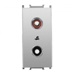 120620266a2c06d0a9785.jpeg Viko Panasonic Thea Modüler Metalik Beyaz 1M Müzik Yayın Prizi Mekanizma + Düğme/Kapak