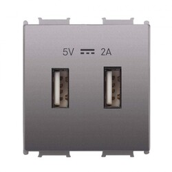 120620266a2c06f7b8532.jpeg Viko Panasonic Thea Modüler Antrasit 2M USB Priz Mekanizma + Düğme/Kapak