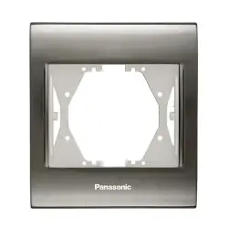 120620266a2c079a16761.webp Thea Panasonic Blu Inox+Matt Beyaz Tekli Çerçeve