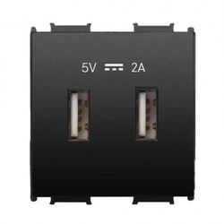 120620266a2c222f779dc.jpeg Artline Novella/Trenda N/T Siyah Usb Priz Kapak 5V-2A