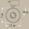 120620266a2c26d9e83c1.png Cata CT-5336 Halley Ray Spot Armatür Gu-10 Siyah Platin Kasa