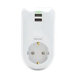 120620266a2c2ad4eac37.webp Panasonic Tekli Fiş Priz Şok Korumalı USB 5V 2A WATC00033GR-TR