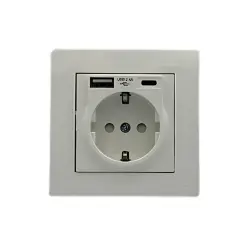 120620266a2c2bd18e3c4.webp Mutlusan Rita USB + Type C Topraklı Priz Beyaz