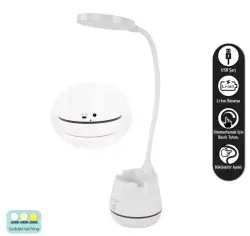 ACK AF11-10014 Led Masa Lambası Şarjlı Dimli Dokunmatik Beyaz Kasa