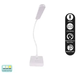 ACK AF11-10016 Led Masa Lambası Şarjlı Dimli Dokunmatik Beyaz Kasa