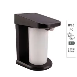 ACK AG60-04851 Solar Led Duvar Apliği Dimli Siyah 3000K Günışığı IP65
