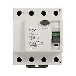 300620266a43f07959ecf.webp Viko 10VTR4-8030/A 4x80A 30mA A Tip Kaçak Akım Koruma Rölesi