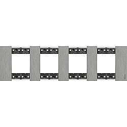200720266a5e4344a94f1.jpeg Bticino Living Now 4'lü Metal Çerçeve Mat Çelik (Steel)